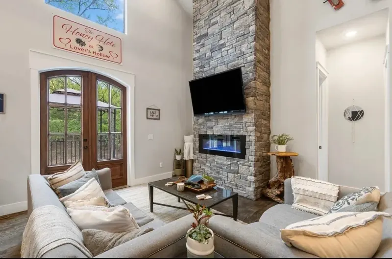 Completed custom-home living room
